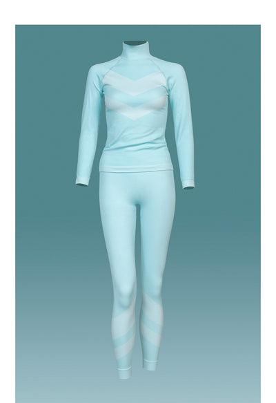 Sloobie Courchevel Thermal Base Layer Top in Aquarmarine