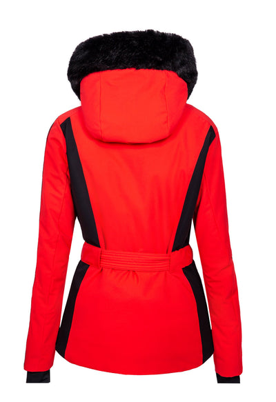 Duvillard Estelle Red Ski Jacket with Faux Fur Trim