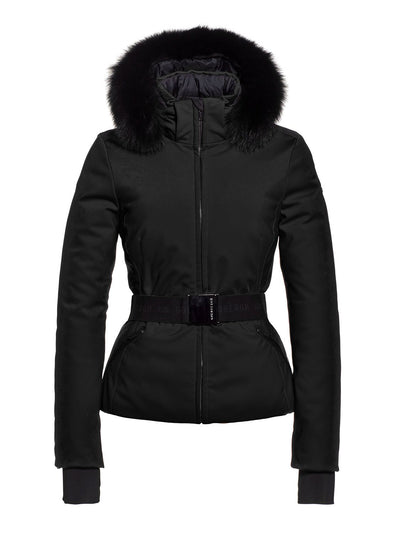 Goldbergh Hida Black Ski Jacket with Faux Fur Trimmed Hood