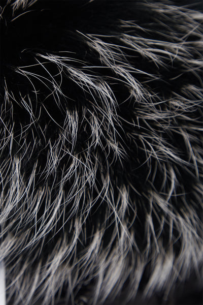 Sportalm Fur Trim in Black with Silver Tips