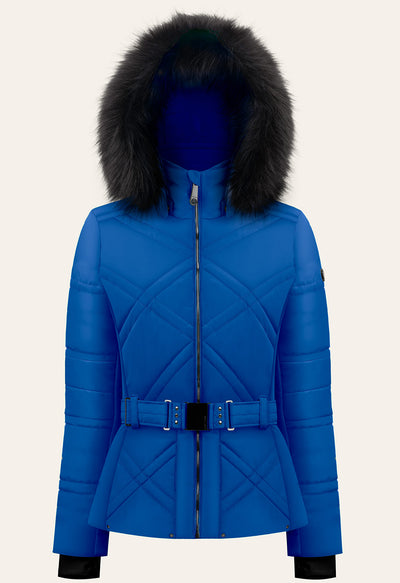 Poivre Blanc 1003 Ski Jacket in Blue with Faux Fur trim