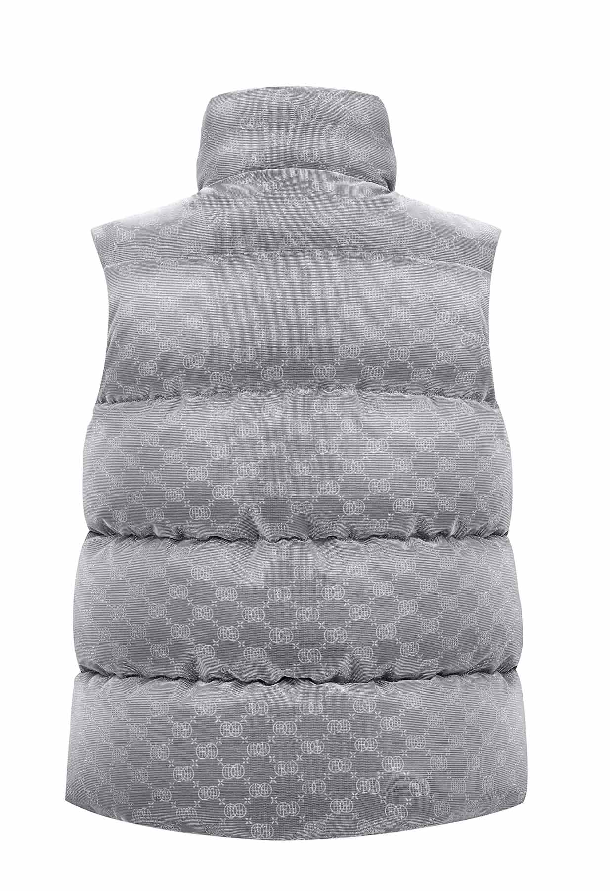 Poivre Blanc 1205 Puffer Gilet in Silver