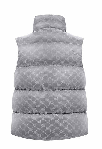 Poivre Blanc 1205 Puffer Gilet in Silver