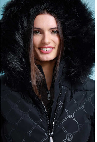 Poivre Blanc W23-1003 Ski Jacket in Black with faux fur trim