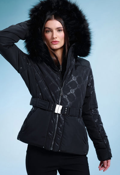 Poivre Blanc W223-1003 Ski Jacket in Black with faux fur trim
