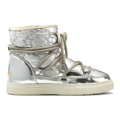 Inuikii Bomber Star Wedge Boot in Silver