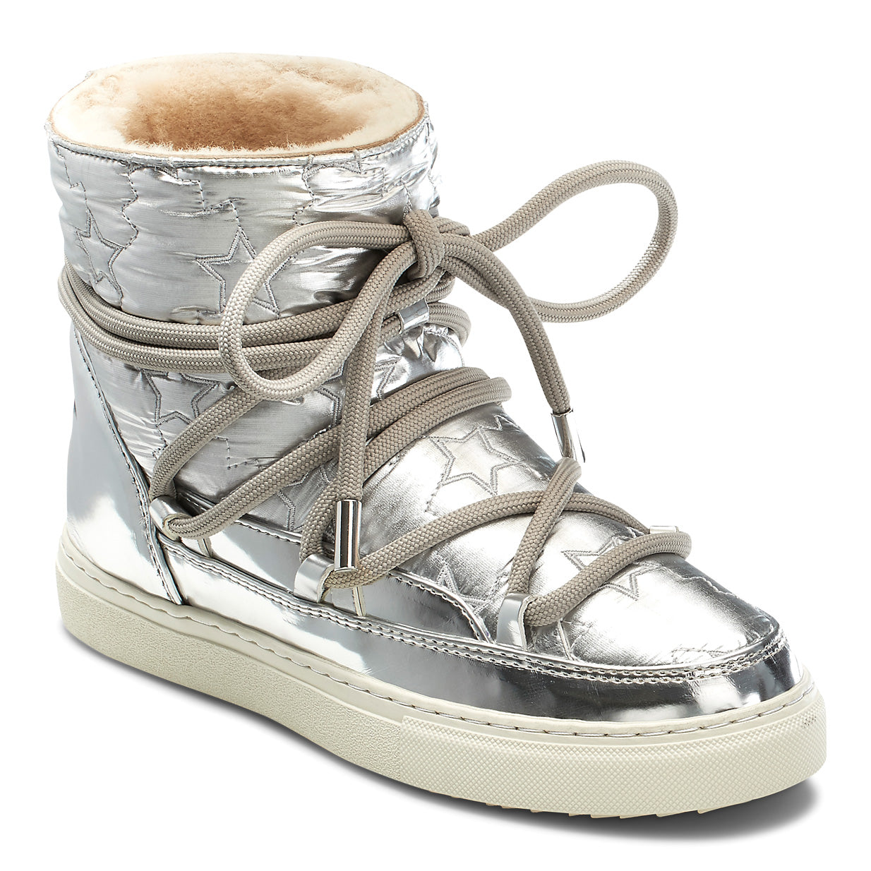 Inuikii Bomber Star Wedge Boot in Silver