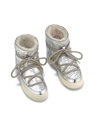 Inuikii Bomber Star Wedge Boot in Silver