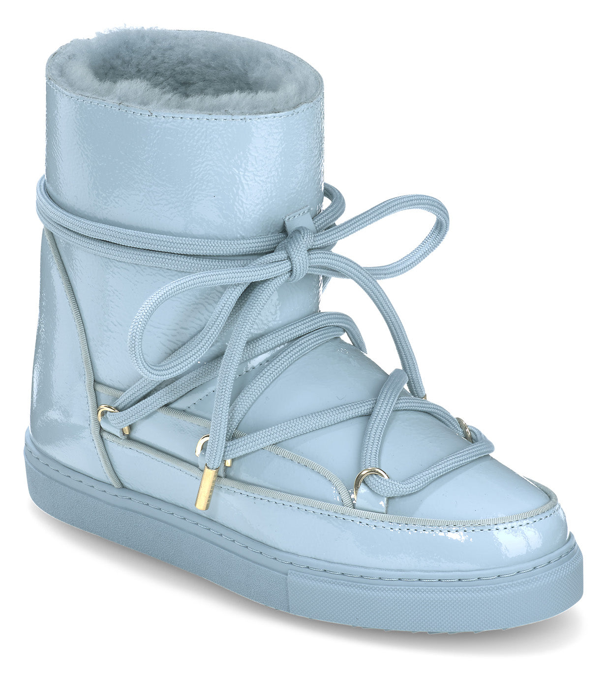Inuikii Naplack Leather Wedge Boot in Blue