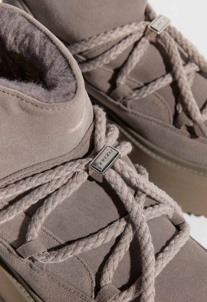 Inuikii Classic Low Ankle Platform Boots in Beige Winternational