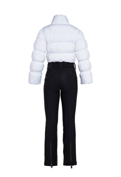 Goldbergh Snowball One Piece Ski Suit in White and Black