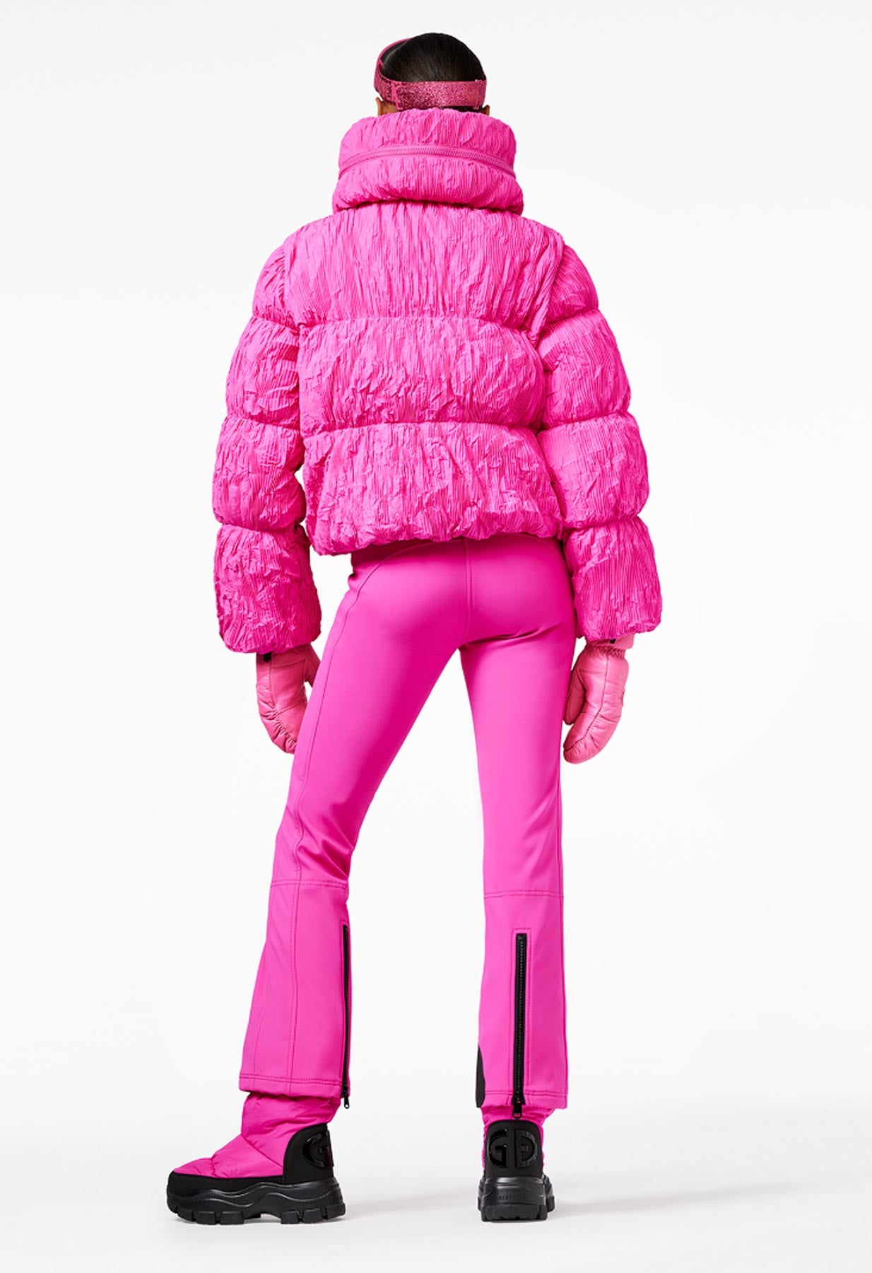 Goldbergh Candyfloss Downfilled Bomber Ski Jacket in Pink