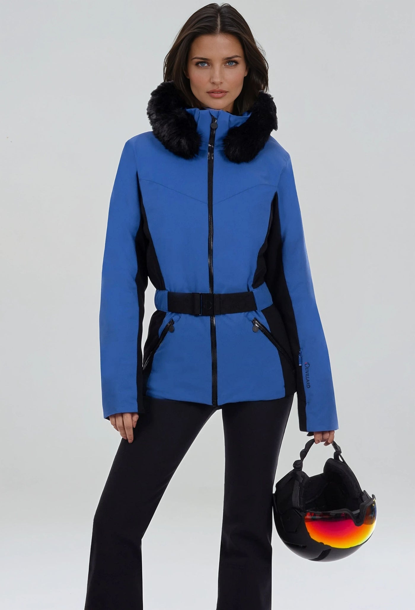 Duvillard Estelle 2 Blue Ski Jacket with Faux Fur Hood