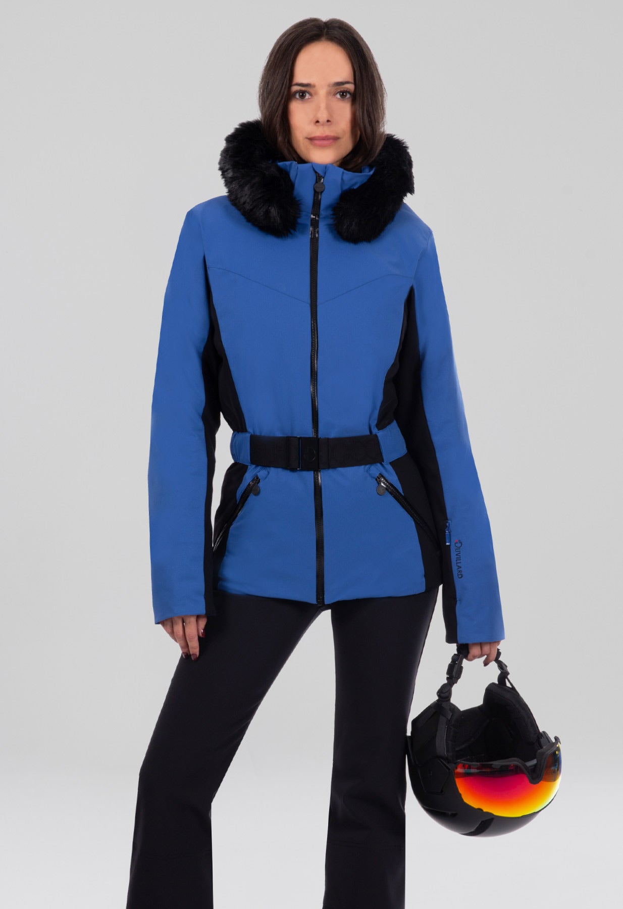 Duvillard Estelle 2 Blue Ski Jacket with Faux Fur Hood