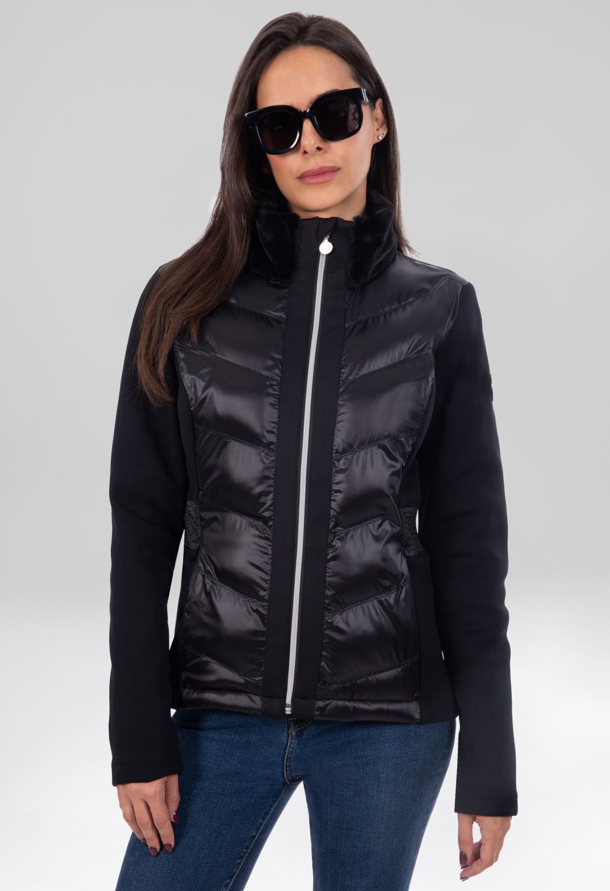 Duvillard Marina Black Ski Second Layer Jacket
