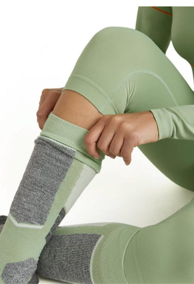 Falke Thermal Ski Leggings in Pale Green