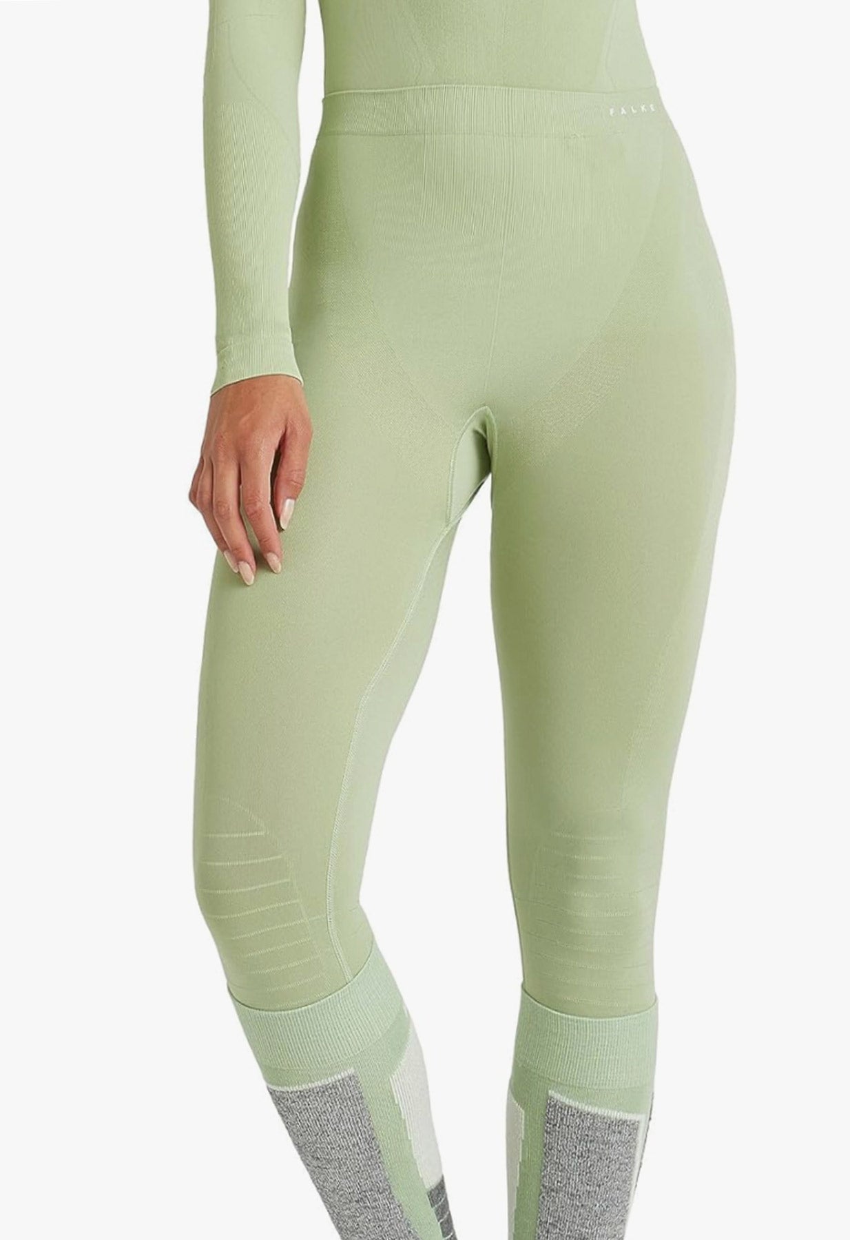 Falke Thermal Ski Leggings in Pale Green