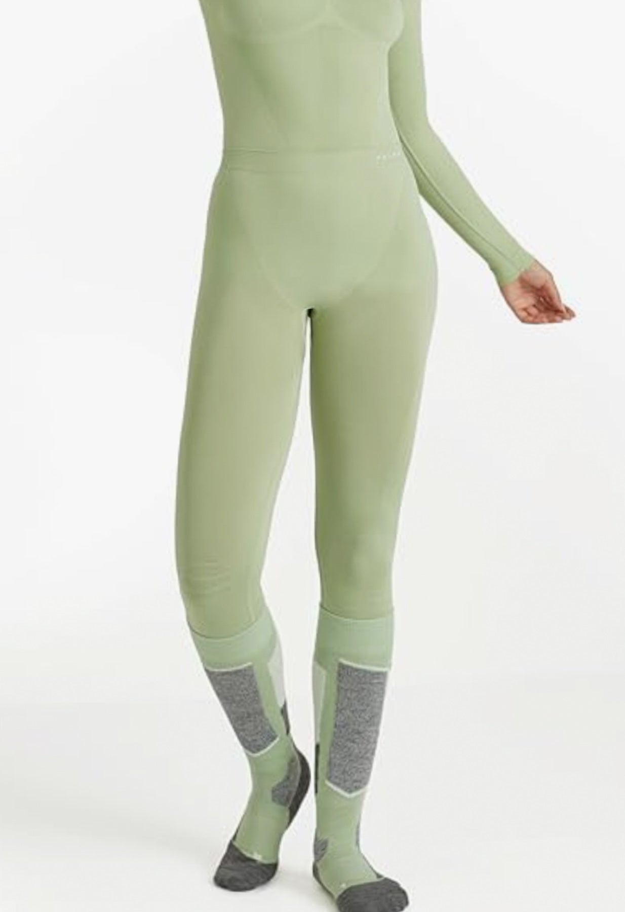 Falke Thermal Ski Leggings in Pale Green
