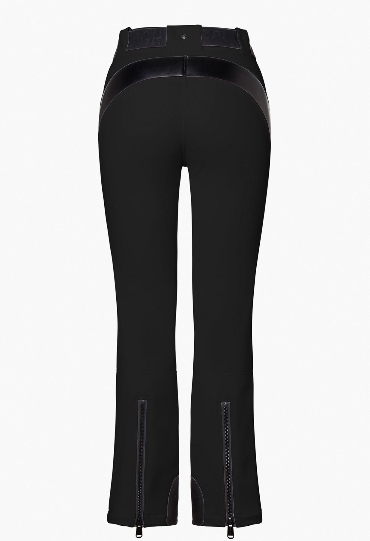 Goldbergh Alessia Black Stretch Ski Pant with Faux Leather Side Seams