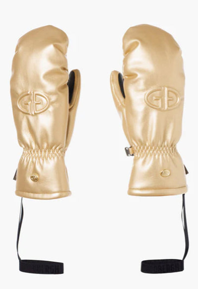 Goldbergh Charmer Gold Faux Leather Mitten
