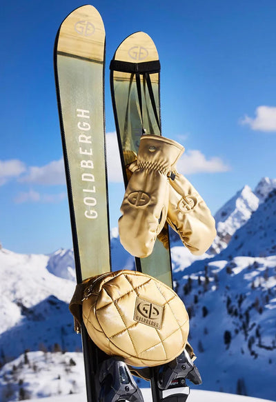 Goldbergh Charmer Gold Faux Leather Mitten