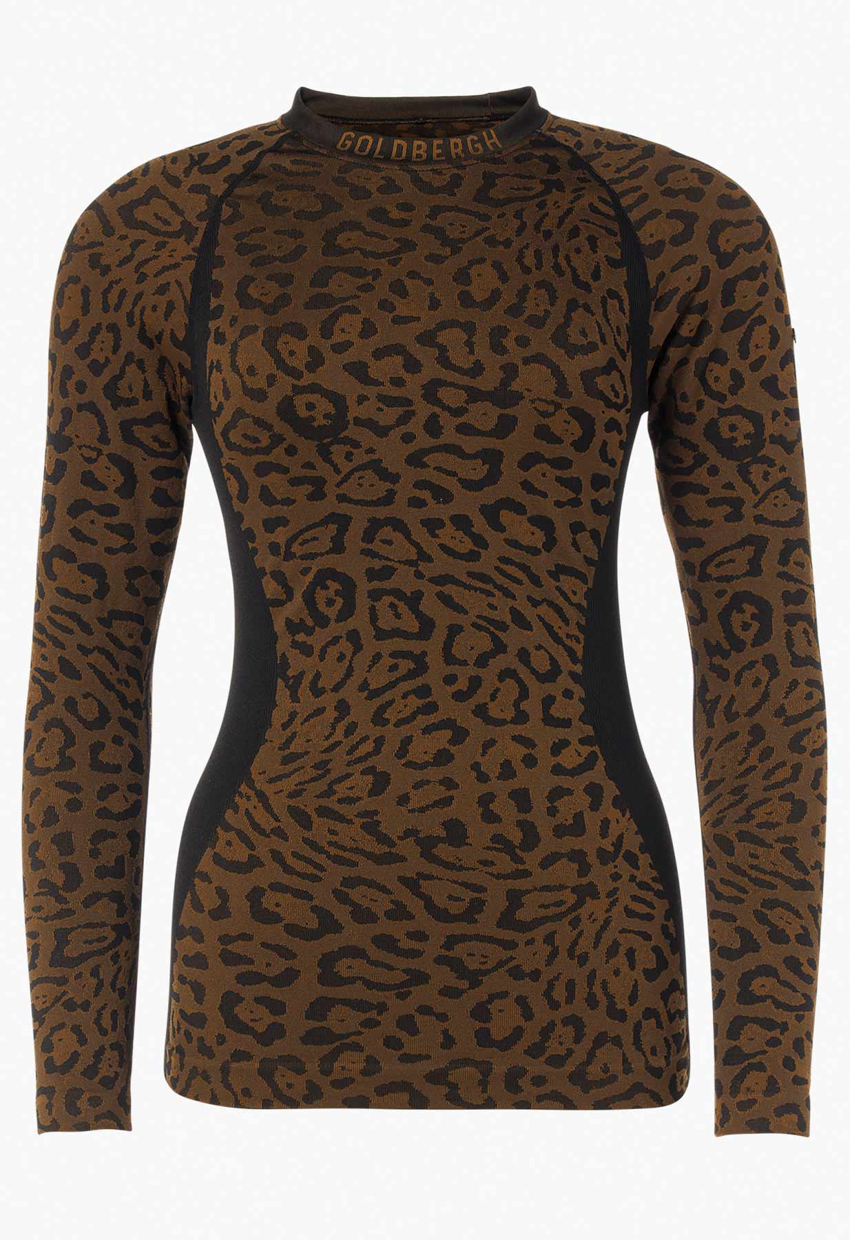 Goldbergh Feline Ski Thermal in Brown Animal Print