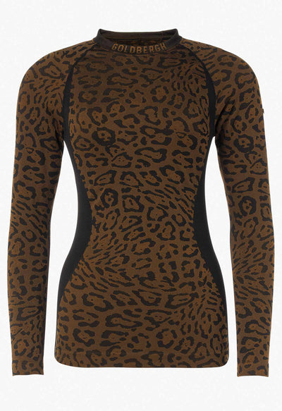 Goldbergh Feline Ski Thermal in Brown Animal Print