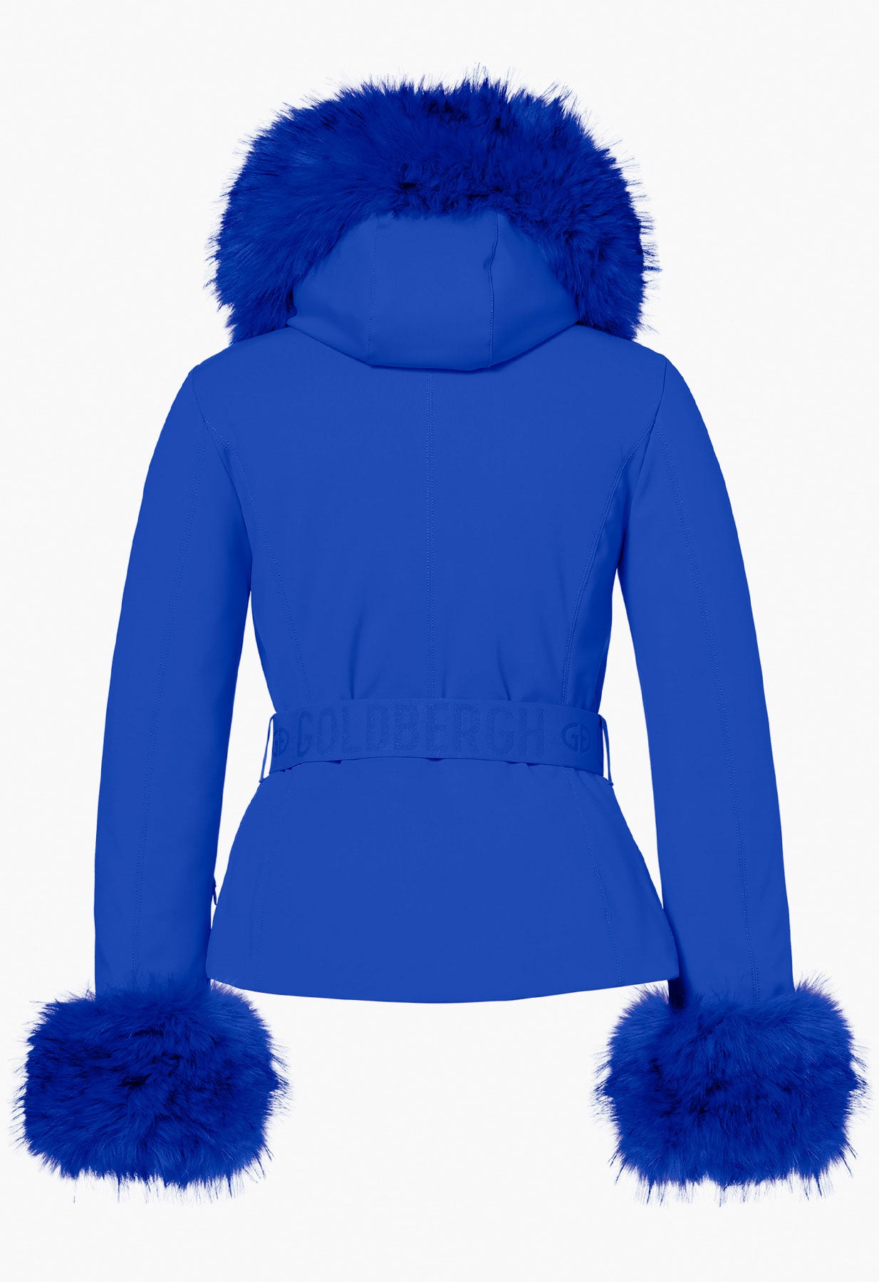 Goldbergh Giselle Dazzling Blue Ski Jacket with Faux Fur Trimmed Hood and Cuffs