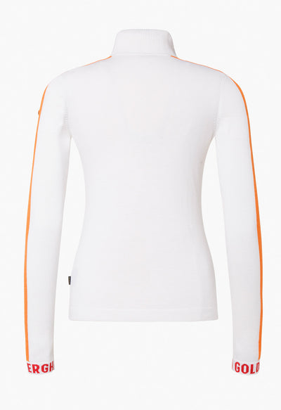 Goldbergh Lucia Long Sleeve Knit Sweater in White with Stripes