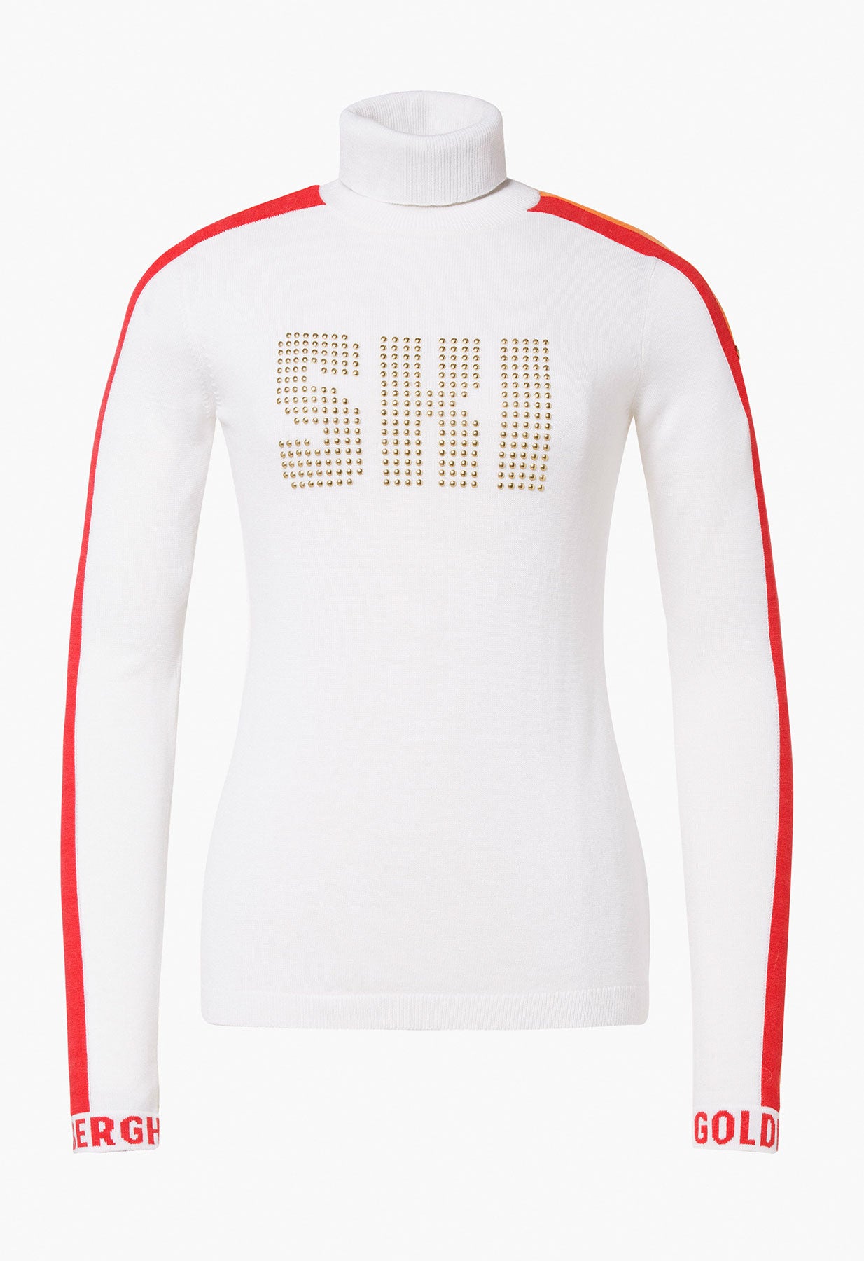 Goldbergh Lucia Long Sleeve Knit Sweater in White with Stripes