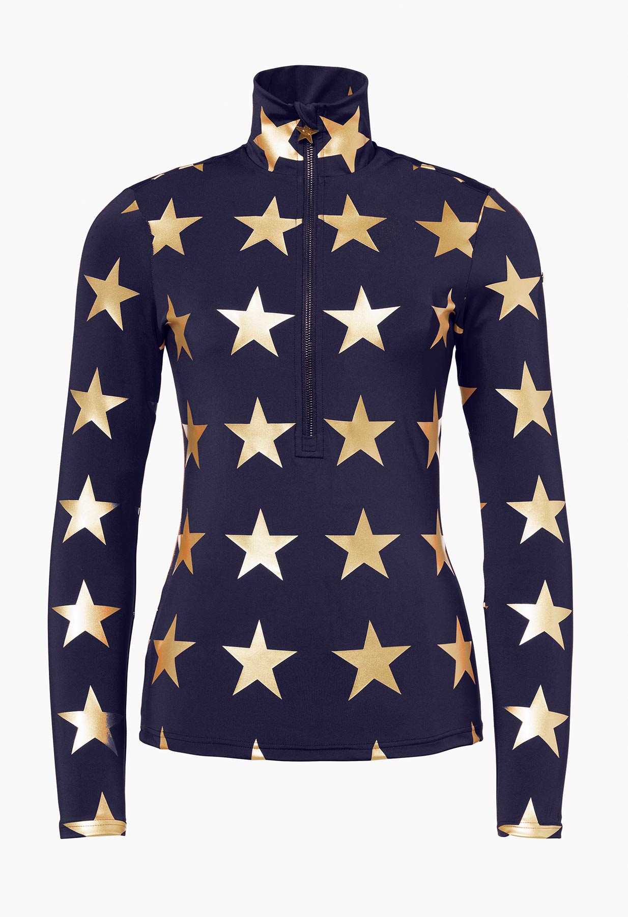 Goldbergh Lunaria Ski Base Layer in Blue with Gold Stars