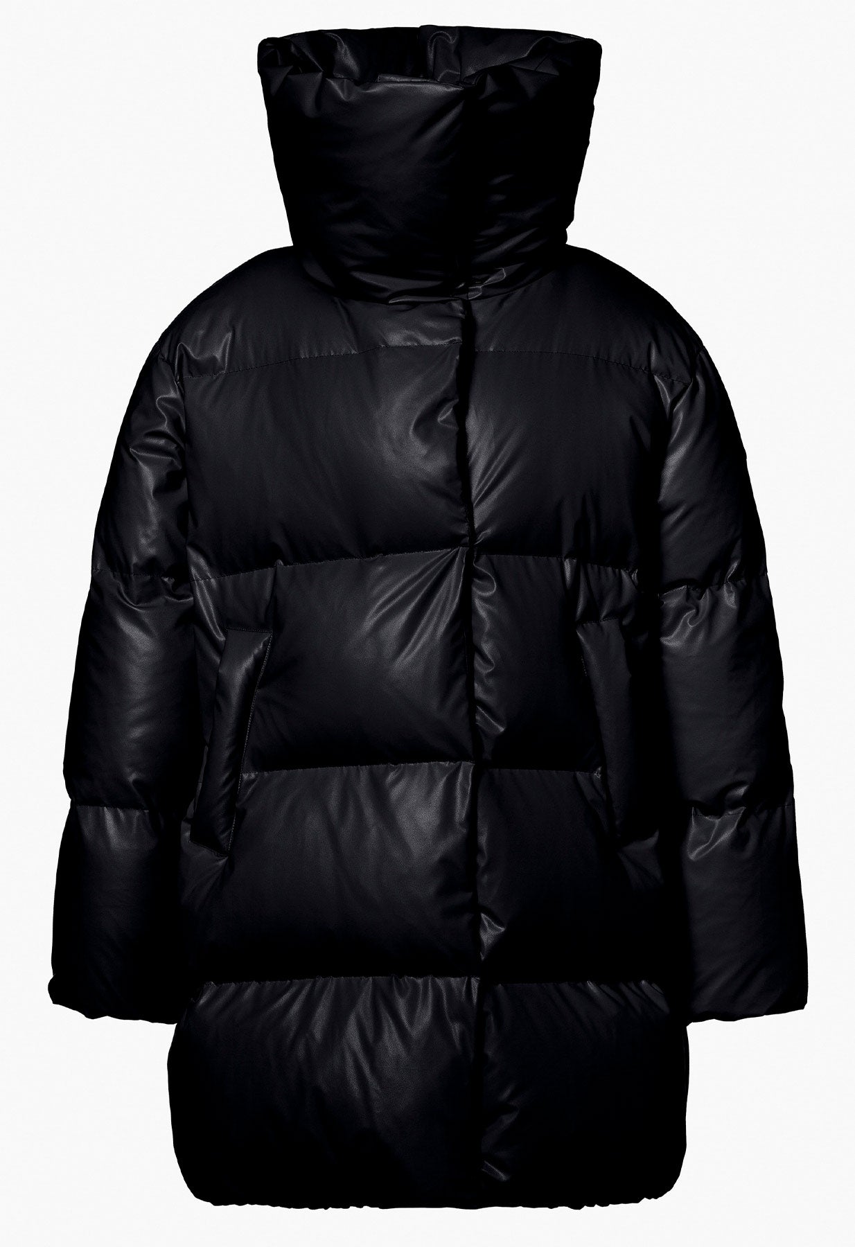 Goldbergh Vive Downfilled Coat in Black Faux Leather