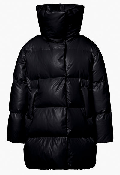 Goldbergh Vive Downfilled Coat in Black Faux Leather
