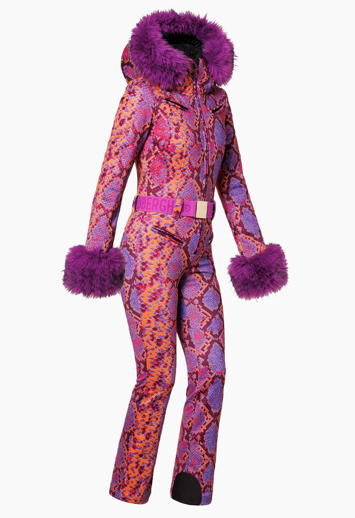 Goldbergh Zafira One Piece Ski Suit in Pink Snake Print