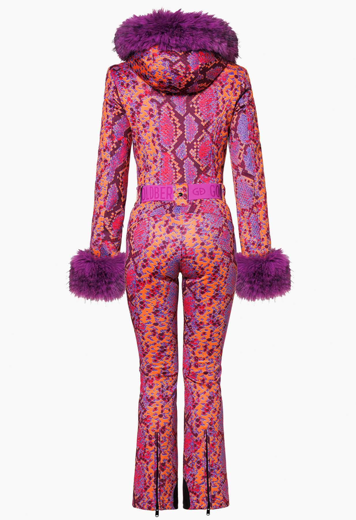 Goldbergh Zafira One Piece Ski Suit in Pink Snake Print