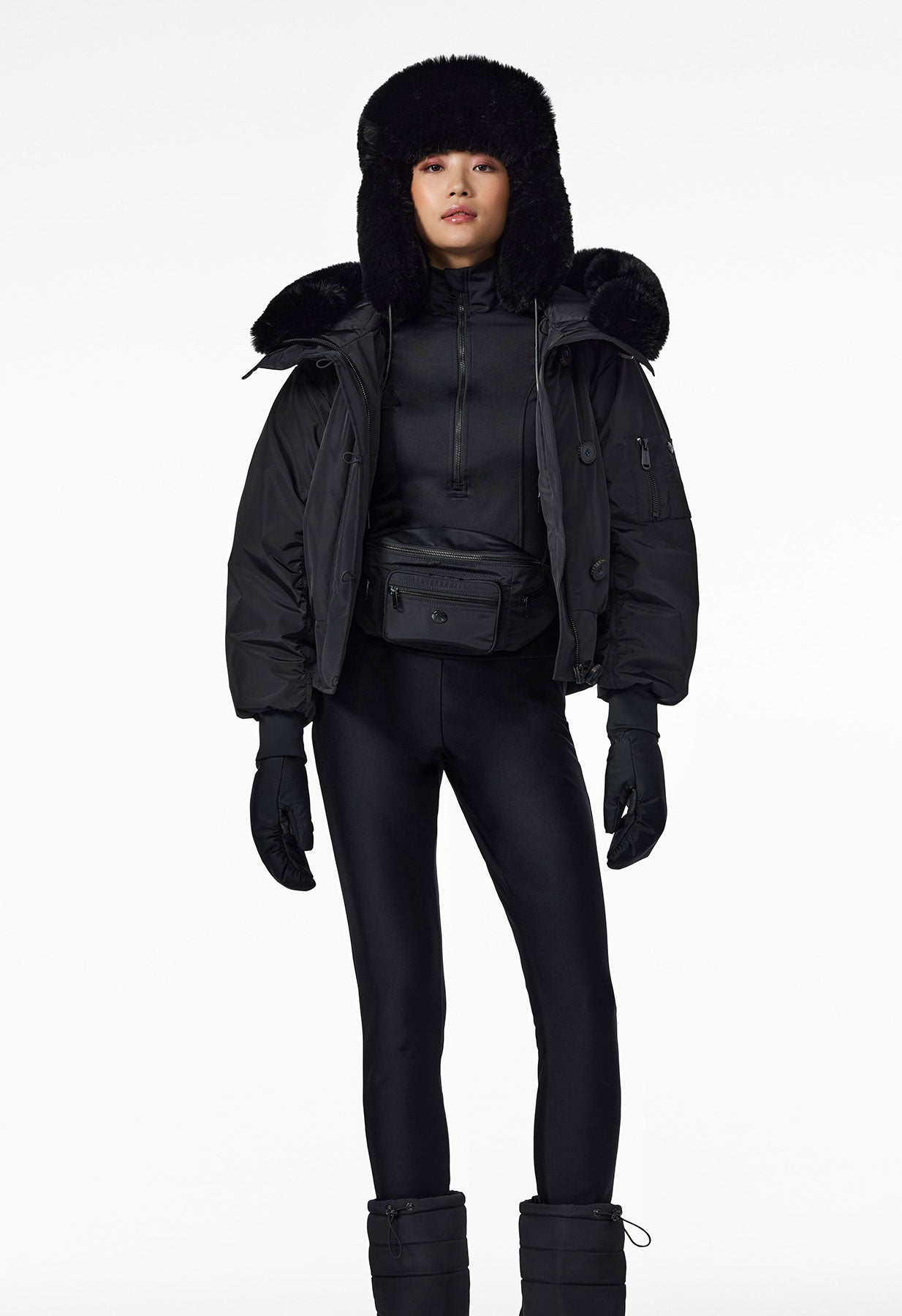 Goldbergh Cher Faux Fur Trapper Hat in Black