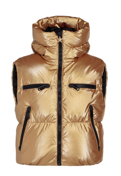 Goldbergh Shine Downfilled Bodywarmer/Gilet in Gold