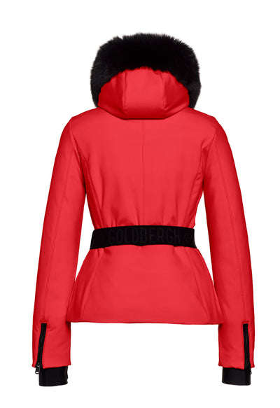 Goldbergh Hida Red Ski Jacket with Faux Fur Trimmed Hood