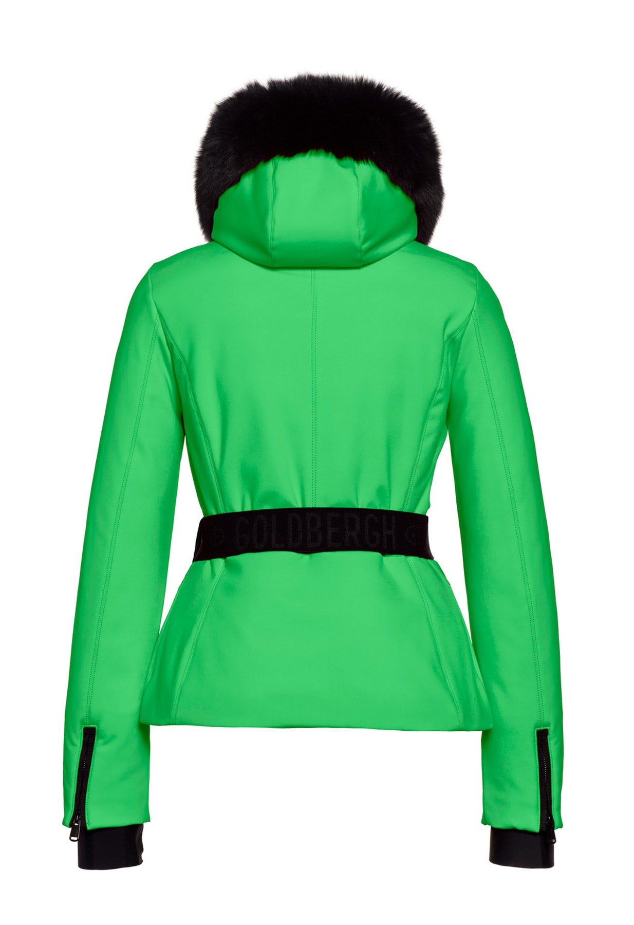 Goldbergh Hida Green Ski Jacket with Faux Fur Trimmed Hood
