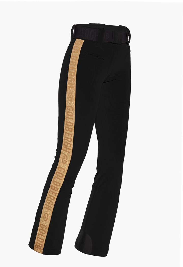 Goldbergh Golden Edge Black Ski Pants with Gold Stripe  display picture 1