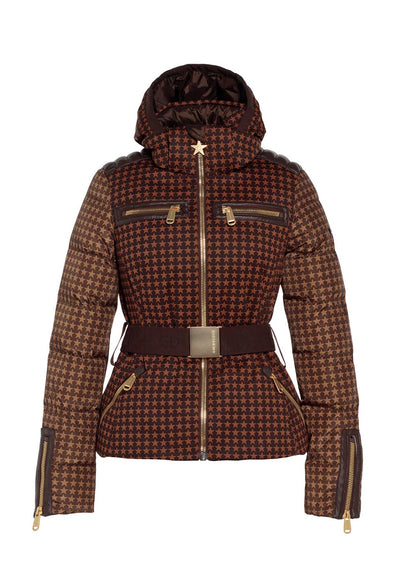 Goldbergh Galaxy Ski Jacket in Brown Star Check