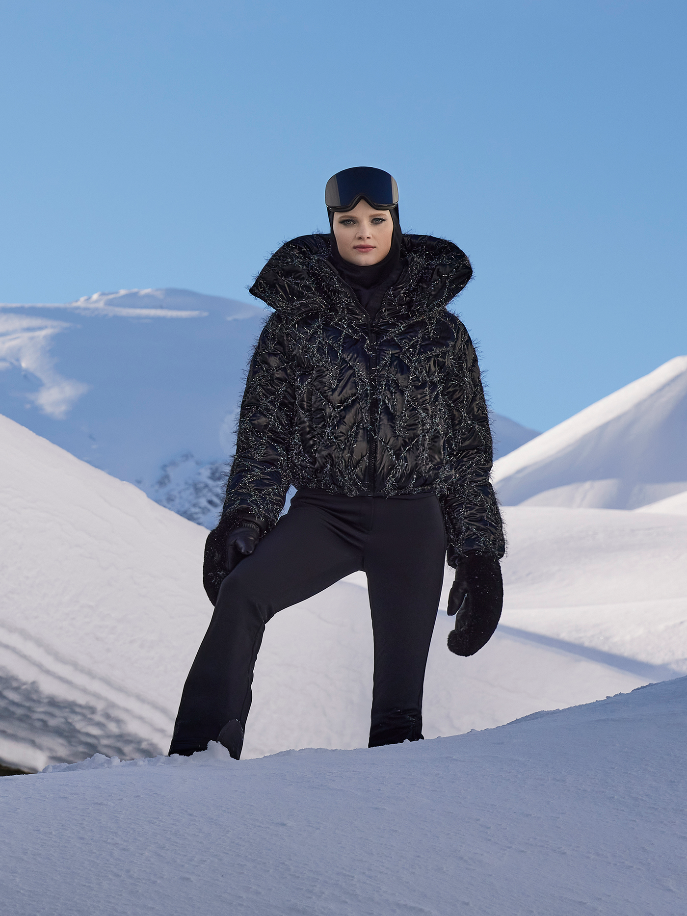 Goldbergh Starrysky Ski Jacket in Black with Lurex