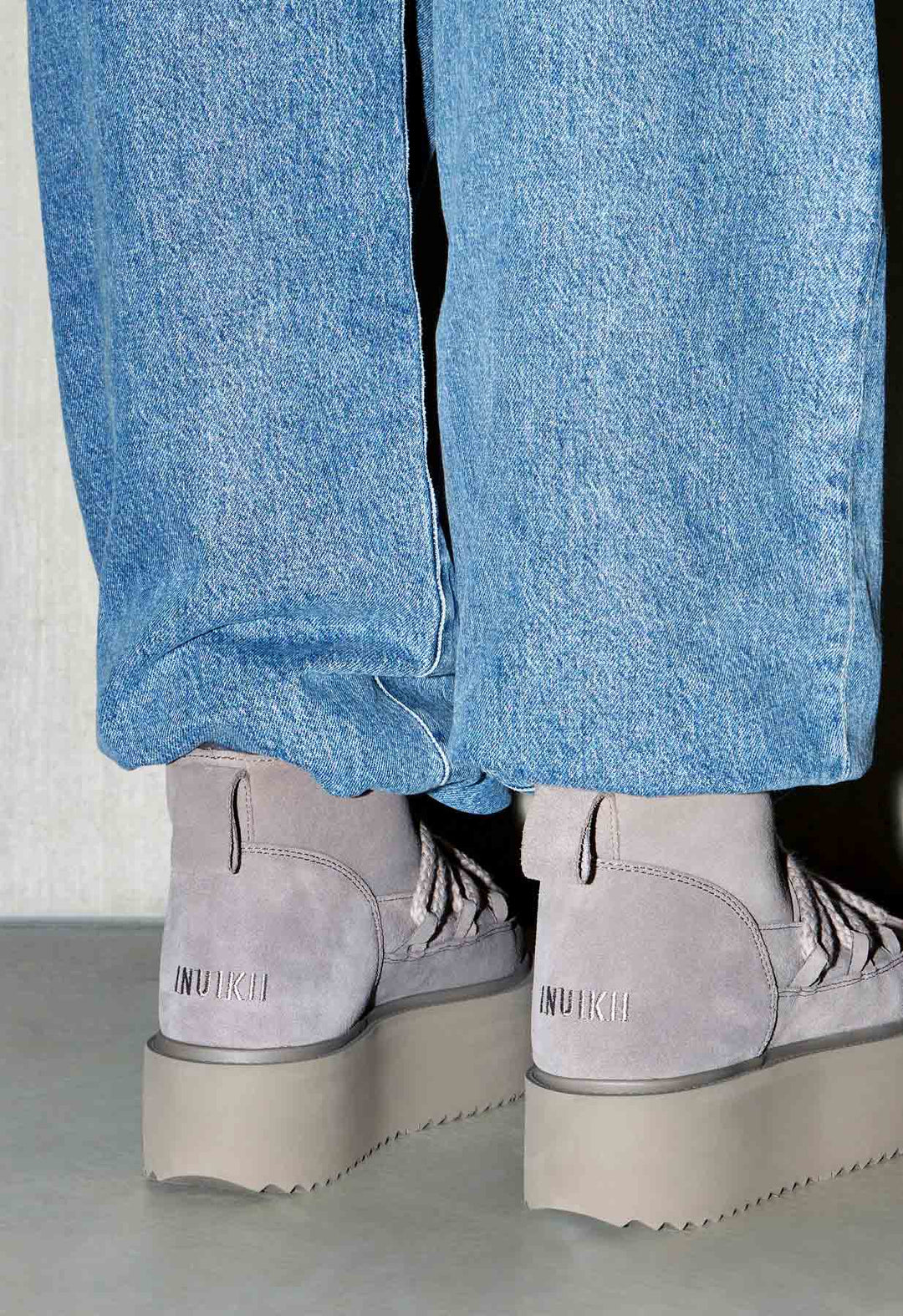 Inuikii Classic Low Ankle Platform Boots in Beige | Winternational