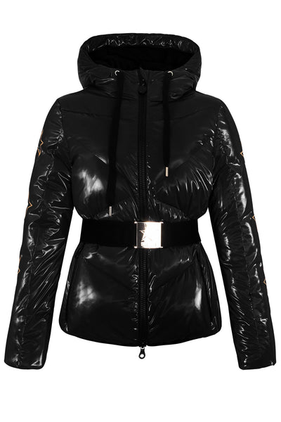 High Society Tess Ski Jacket in Black with Hood