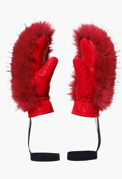 Goldbergh Hill Luxury Faux Fur Mittens in Italian Rose Pink