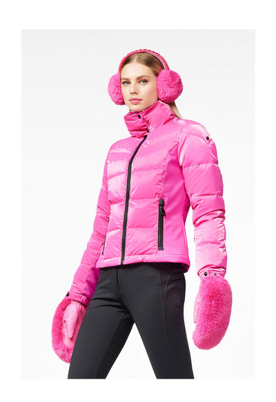 Goldbergh Hill Luxury Faux Fur Mittens in Pink