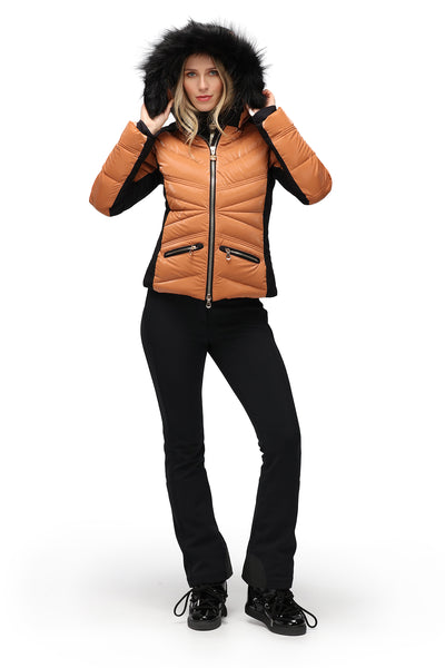 High Society Alyssa Marone Down Ski Jacket with Faux Fur Hood