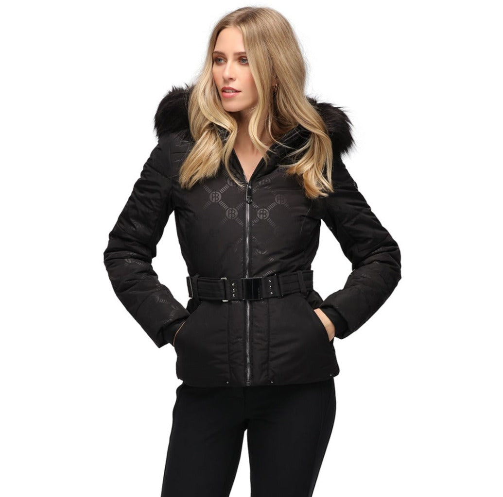 Black fur ski jacket online