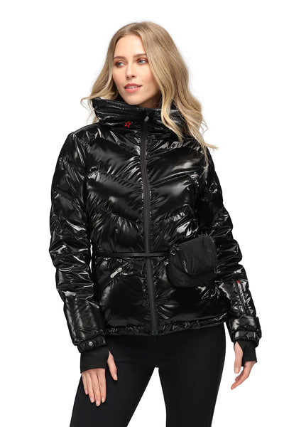 Perfect Moment Apres Duvet Jacket in Black Shine