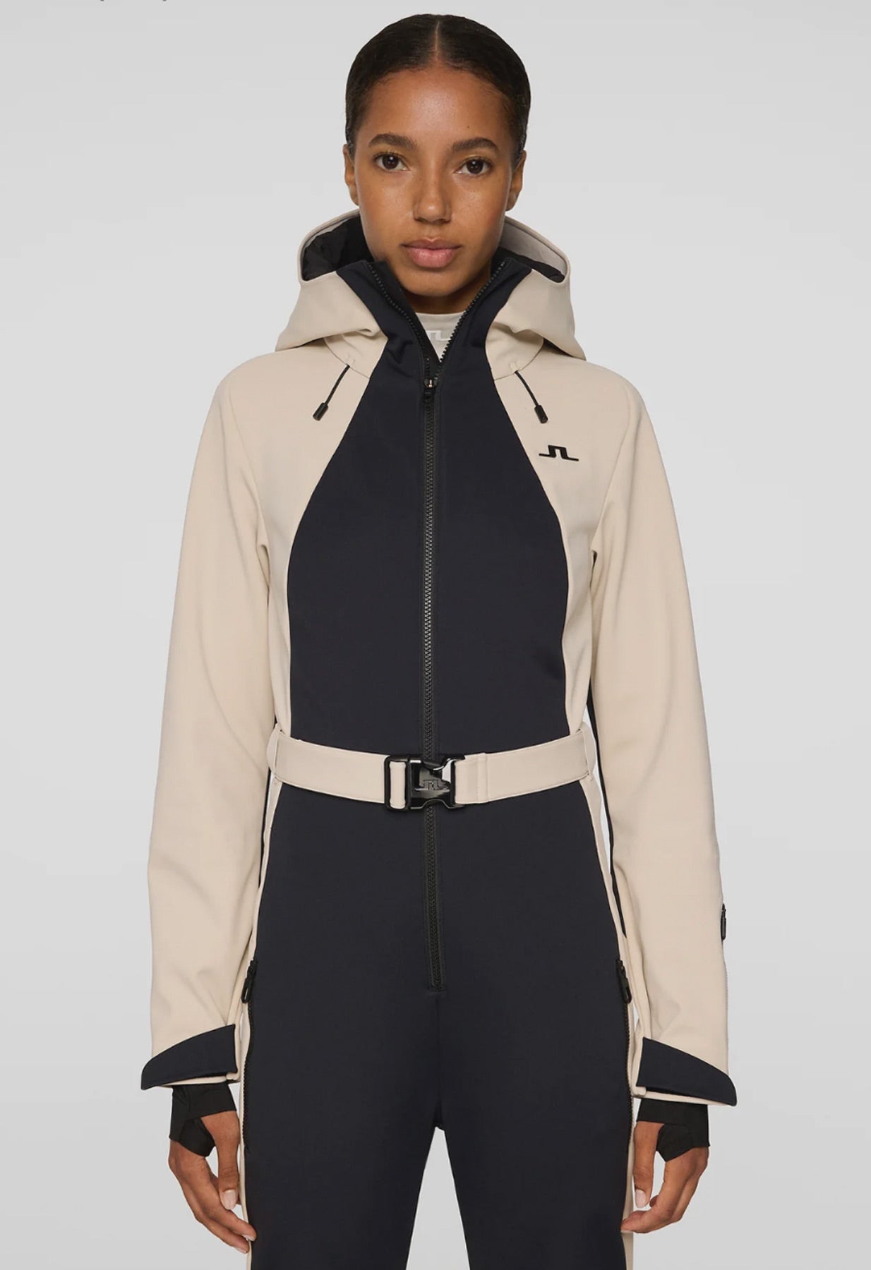 J Lindeberg Jackie One Piece Ski Suit in Moonbeam